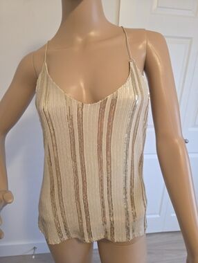 Goldie Twilight Camisole Gold And Cream Sequins